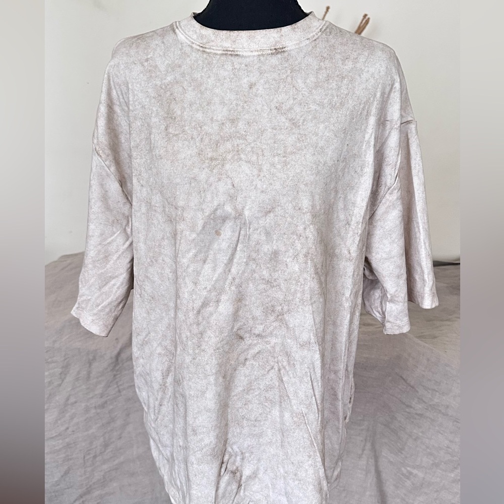 Lauren Manoogian Relaxed Short-Sleeve Crewneck T-Shirt Stains Spackled